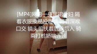 [MP4]网约一身黑裙少妇 隔着衣服摸屁股调情 蹲着深喉口交 镜头前扶着屁股后入 骑乘打桩娇喘连连