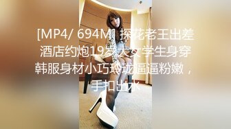 [MP4/ 694M] 探花老王出差酒店约炮19岁大女学生身穿韩服身材小巧玲珑逼逼粉嫩，手扣出水