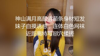 神山满月高颜值苗条身材短发妹子自摸诱惑，连体白色网袜近距离特写掰穴揉搓